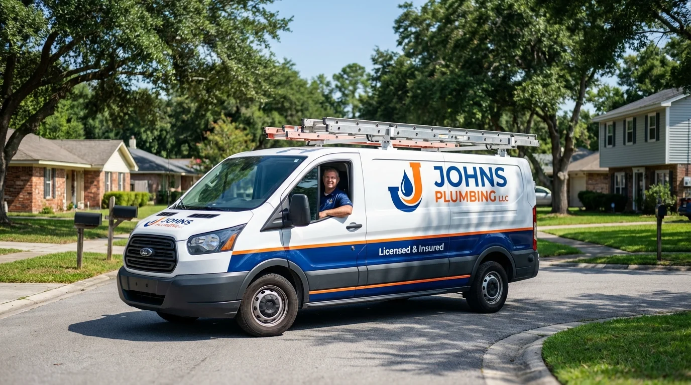 Johns Plumbing LLC service van in Wernersville, PA