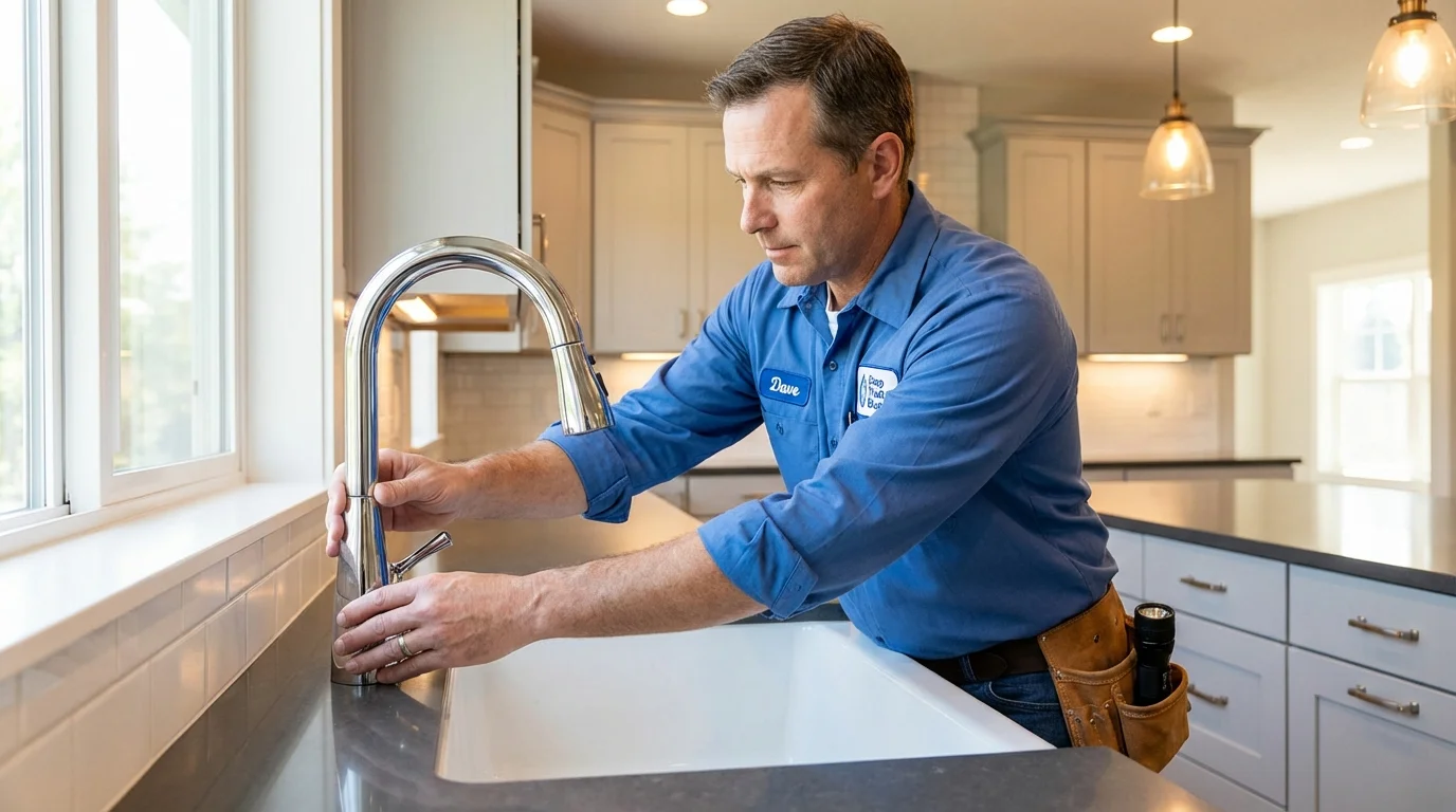 Kitchen faucet installation by Johns Plumbing LLC in Wernersville